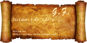 Gulden Fülöp névjegykártya